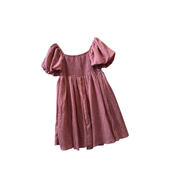 A Collective Story Puff Sleeve Babydoll Minidress pink women’s  sz medium - Picture 6 of 9